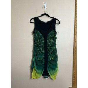 2026 Deux Mille Vingt Six Womens Midi Dress Size 1/Small Black Green Colorful